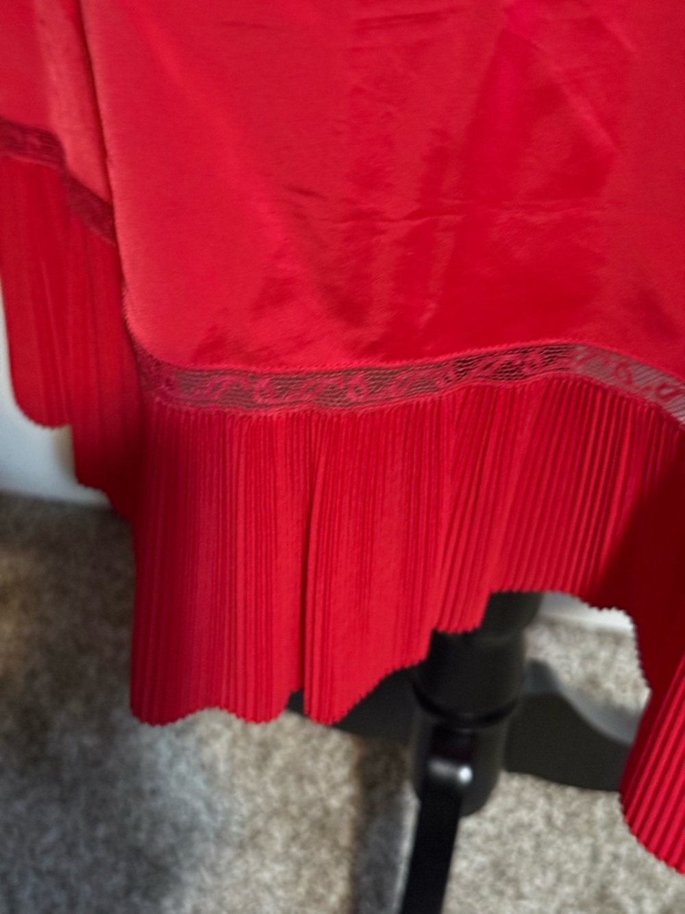 Vintage 40’s/50’s Barbizon Red Slip Dress with Lace Trim - Picture 5 of 8